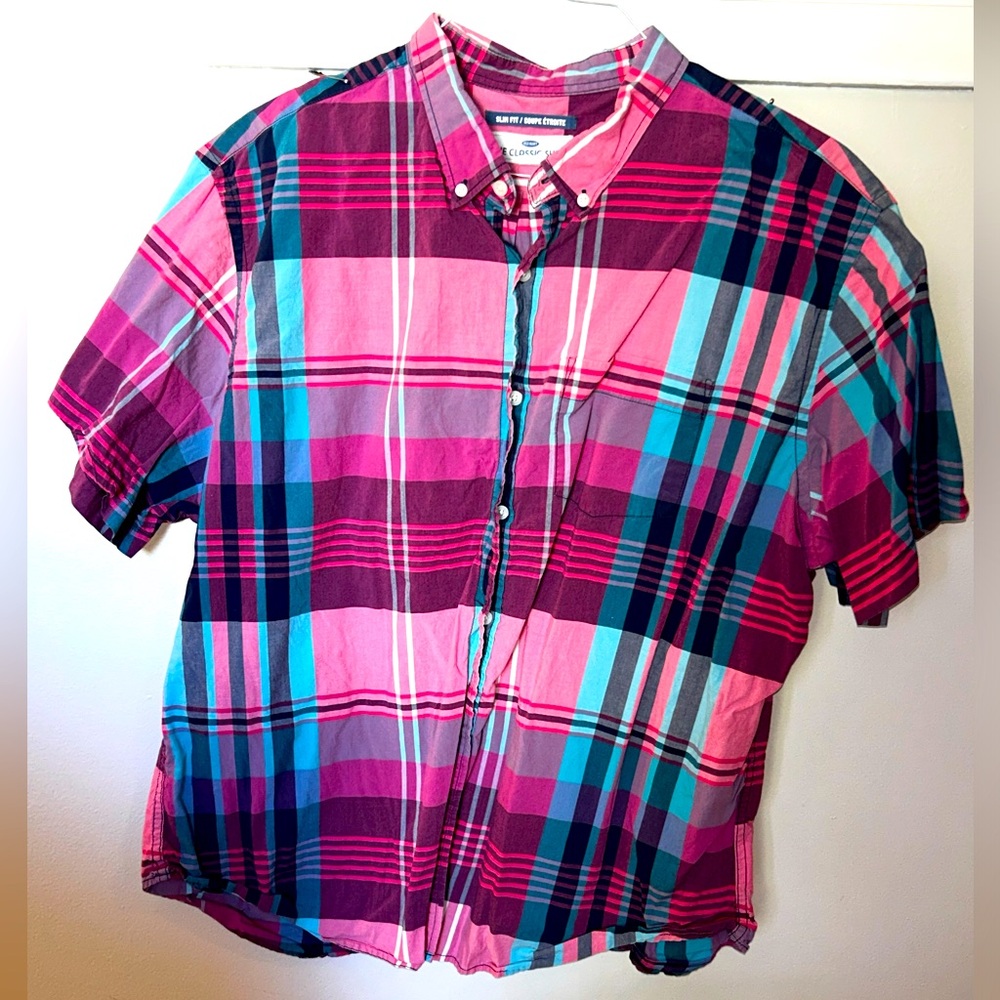 Men’s Old Navy XXL Slim Fit Short Sleeved Button Up